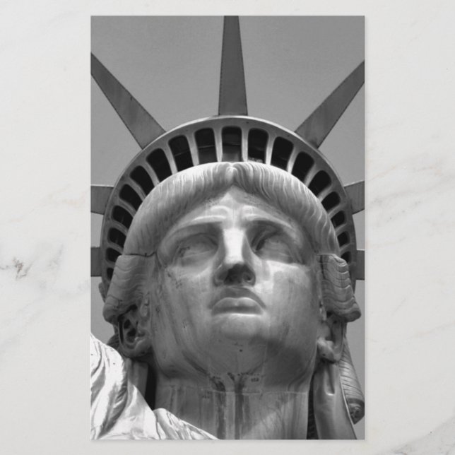Schwarz-Weiß-Freiheitsstatue New York Briefpapier (Vorderseite)