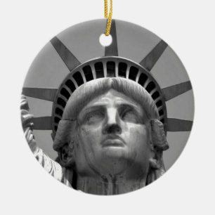 Schwarz-Weiß-Freiheitsstatue New York Keramik Ornament