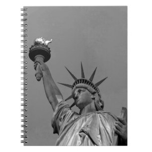 Schwarz-Weiß-Freiheitsstatue New York Notizblock