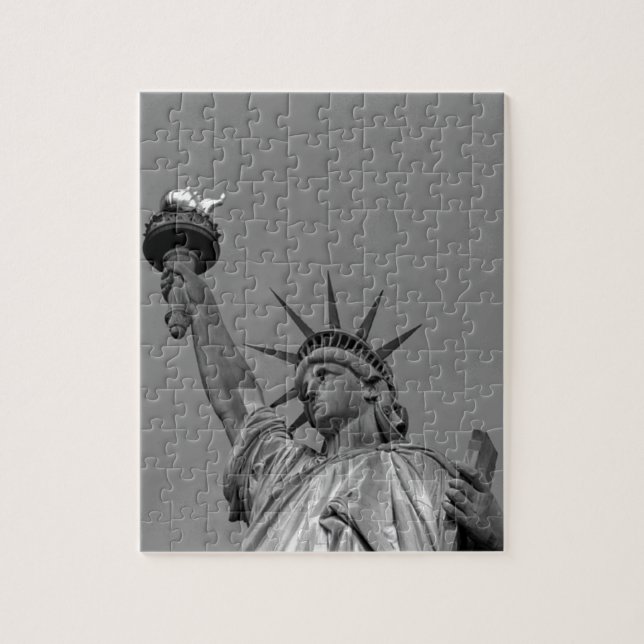 Schwarz-Weiß-Freiheitsstatue New York Puzzle (Vertikal)