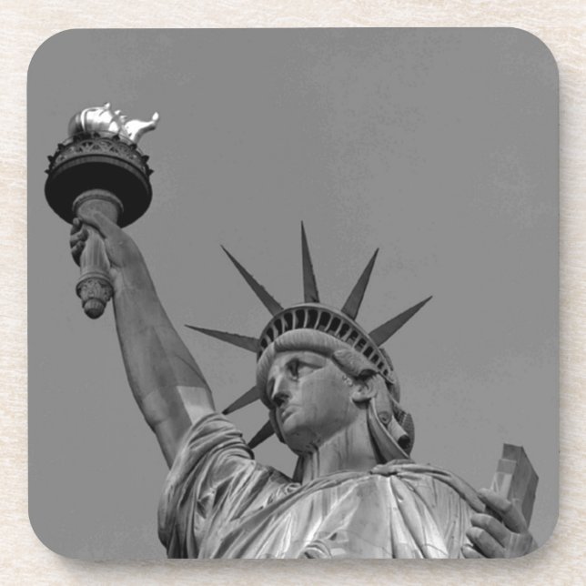 Schwarz-Weiß-Freiheitsstatue New York Untersetzer (Vorderseite)