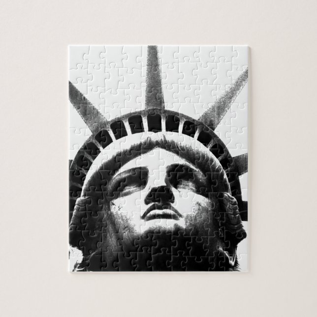Schwarz-Weiß-Freiheitsstatue Puzzle (Vertikal)