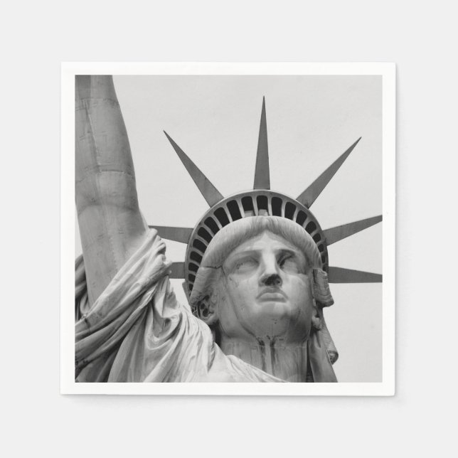 Schwarz-Weiß-Freiheitsstatue Serviette (Vorderseite)
