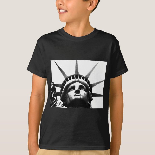 Schwarz-Weiß-Freiheitsstatue T-Shirt (Vorderseite)