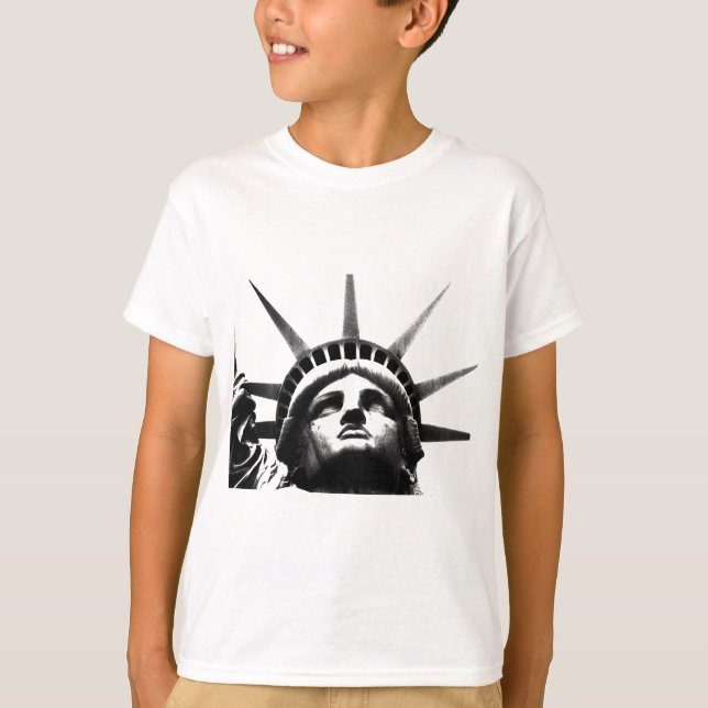 Schwarz-Weiß-Freiheitsstatue T-Shirt (Vorderseite)