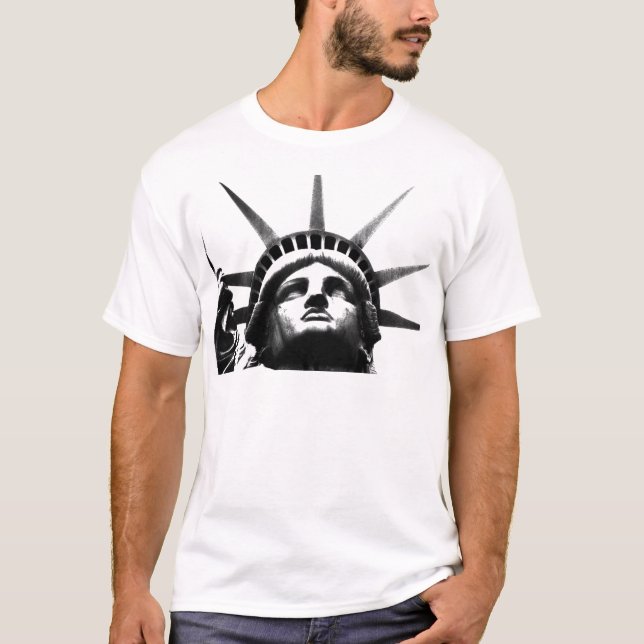 Schwarz-Weiß-Freiheitsstatue T-Shirt (Vorderseite)