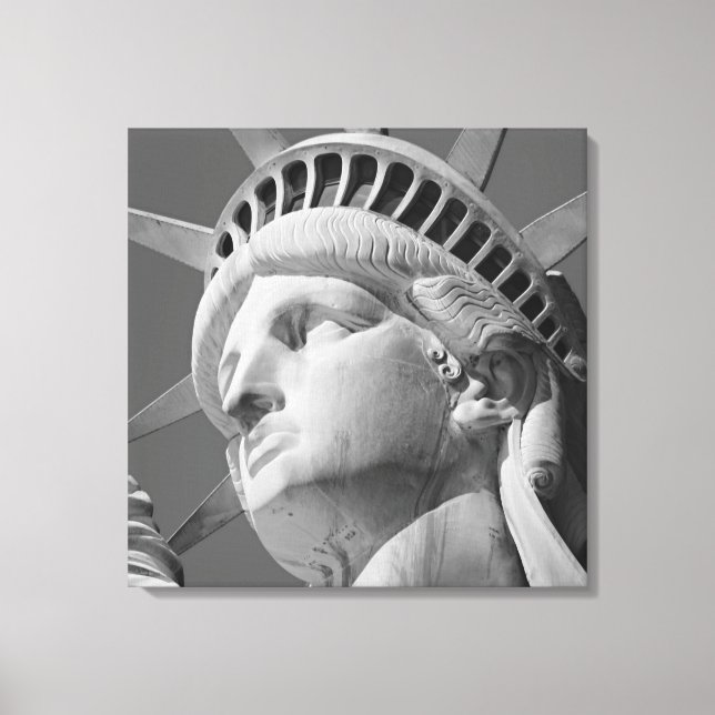 Schwarz-Weiß-Freiheitsstatue ummantelte Leinwand (Vorderseite)