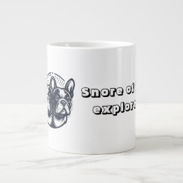Schwarz & Weiß Frenchie Snore Explorer Jumbo-Tasse