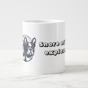 Schwarz & Weiß Frenchie Snore Explorer Jumbo-Tasse