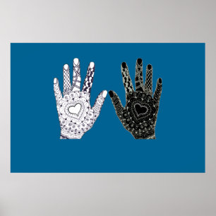 Schwarz-Weiß-Freundschaft Poster