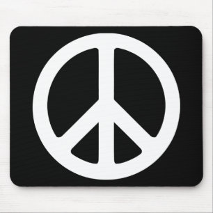 Schwarz-Weiß-Friedenszeichen Mousepad