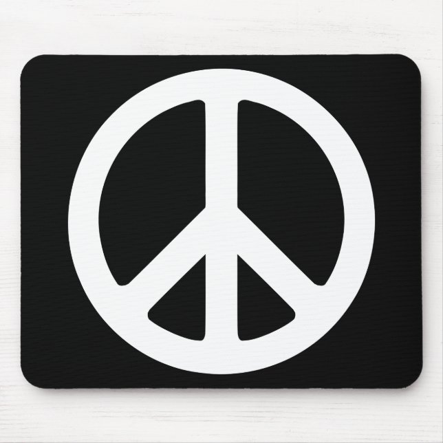 Schwarz-Weiß-Friedenszeichen Mousepad (Vorne)