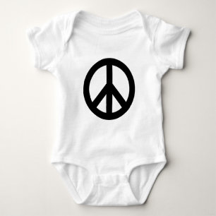 Schwarz-weiß-Friedenszeichen-Symbol Baby Strampler