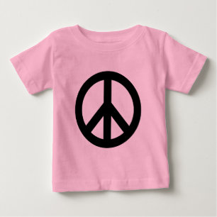 Schwarz-Weiß-Friedenszeichen-Symbol Baby T-shirt