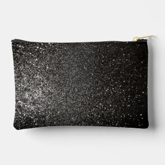 Schwarz-Weiß Funkelnd Glitzer Goth Glam Luxus Zubehörtasche