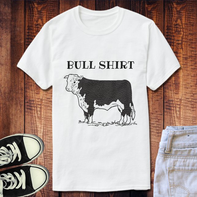 Schwarz-Weiß-Funny-Bullen-Shirt T-Shirt (Von Creator hochgeladen)