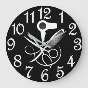 Schwarz-Weiß für das Schönheitssalon Große Wanduhr
