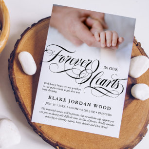 Schwarz-weiß für immer in unserem Hearts Baby Memo Ankündigung