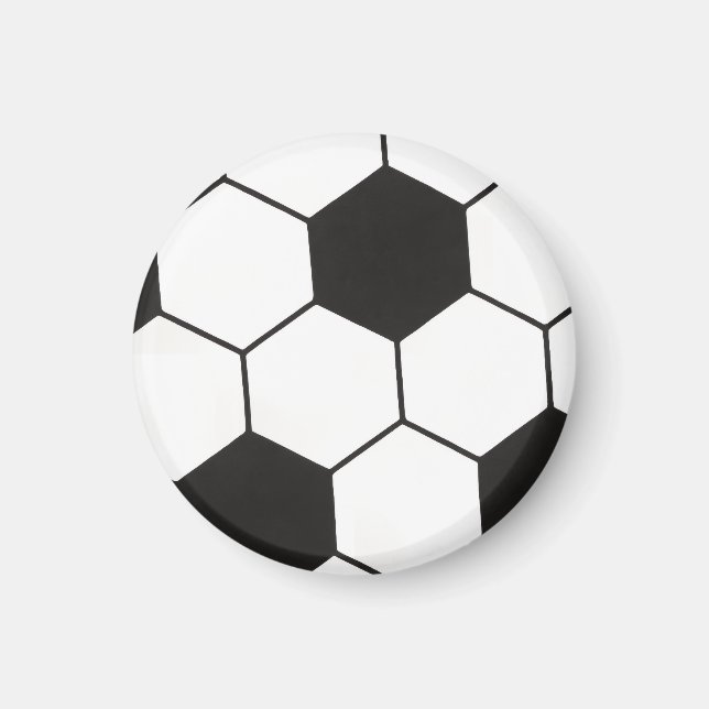 Schwarz-Weiß-Fußball-Geometrisches Muster  Magnet (Vorne)