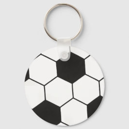 Schwarz-Weiß-Fußball-Geometrisches Muster Schlüsselanhänger
