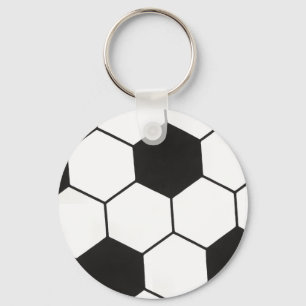 Schwarz-Weiß-Fußball-Geometrisches Muster Schlüsselanhänger