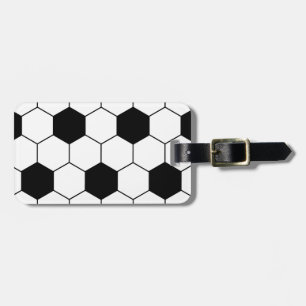 Schwarz-Weiß-Fußball Gepäckanhänger