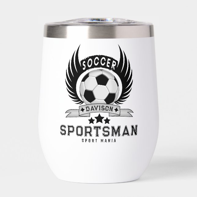 Schwarz-Weiß-Fußball-Logo Personalisiertes Design (Vorderseite)