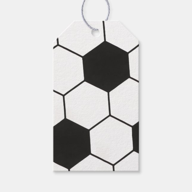 Schwarz-Weiß-Fußball-Muster geometrisch Geschenkanhänger (Vorderseite)