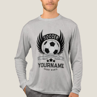 Schwarz-Weiß-Fußball-Name-Design | Sportgeschenke Tri-Blend Shirt
