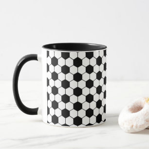 Schwarz-Weiß-Fußball Tasse