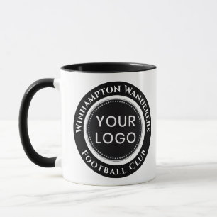 Schwarz-Weiß-Fußball-Team-Tasse Tasse