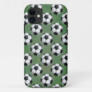Schwarz-Weiß-Fußballball-Muster iPhone 11 Hülle