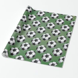 Schwarz-Weiß-Fußballball-Muster Geschenkpapier