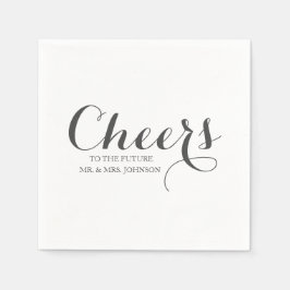 Schwarz-weiß Future Mr. & Mrs. Name Wedding Serviette
