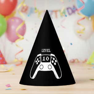 Schwarz Weiß Gaming Jungen Geburtstag Partyhütchen