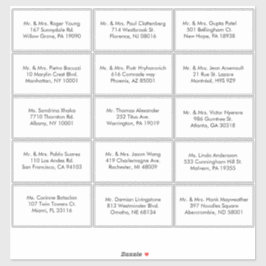 Schwarz-Weiß-Gästeschrift Aufkleber