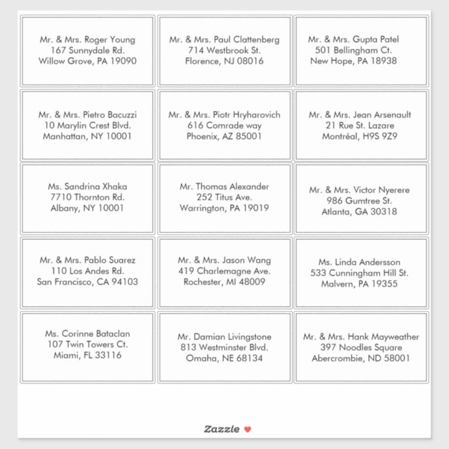 Schwarz-Weiß-Gästeschrift Aufkleber (Blatt)