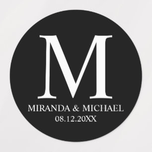 Schwarz-Weiß-Gastgeschenk Hochzeit-Labrador Etiketten