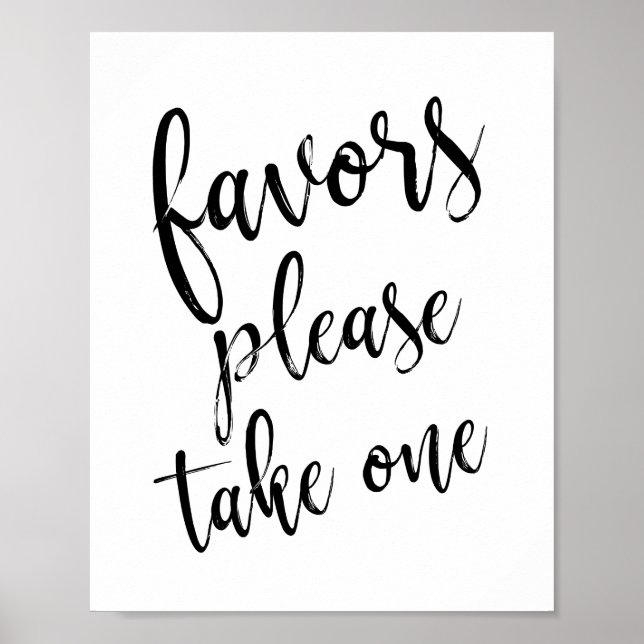 Schwarz-Weiß-Gastgeschenke Hochzeiten 8x10-Zeichen Poster (Vorne)