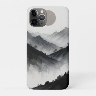Schwarz-Weiß-Gebirgslandschaft Case-Mate iPhone Hülle