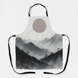 Schwarz-Weiß-Gebirgslandschaft Schürze