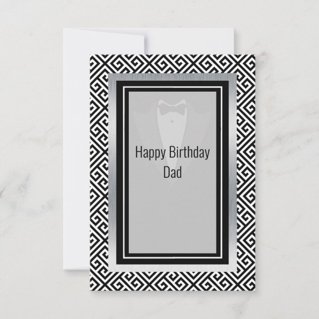 Schwarz-Weiß-Geburtstag Papa danke c (Vorderseite)