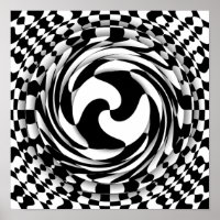 Schwarz-Weiß-Geist Op Art 12" x 16"