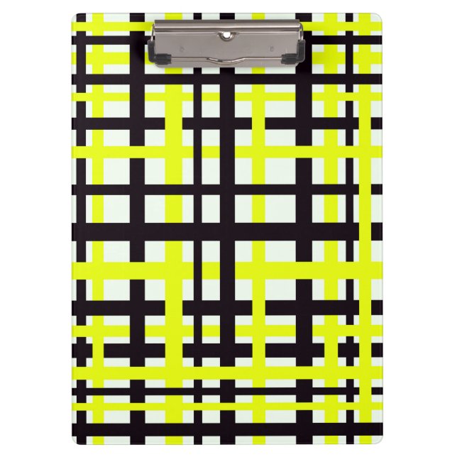 Schwarz-weiß gelbe Streifen Klemmbrett (Vorderseite)