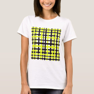 Schwarz-weiß gelbe Streifen T-Shirt