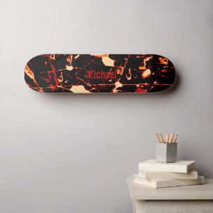 Schwarz-weiß Gelbgelb personalifizierbar Skateboard