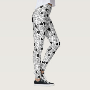 Schwarz-Weiß-Gelee Leggings
