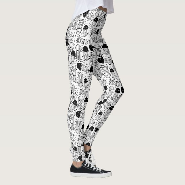 Schwarz-Weiß-Gelee Leggings (Rechts)
