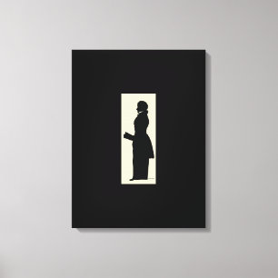 Schwarz-Weiß-Gemälde Silhouette Art Leinwanddruck