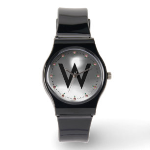 SCHWARZ-WEISS GEMSTONMONOGRAMM ARMBANDUHR
